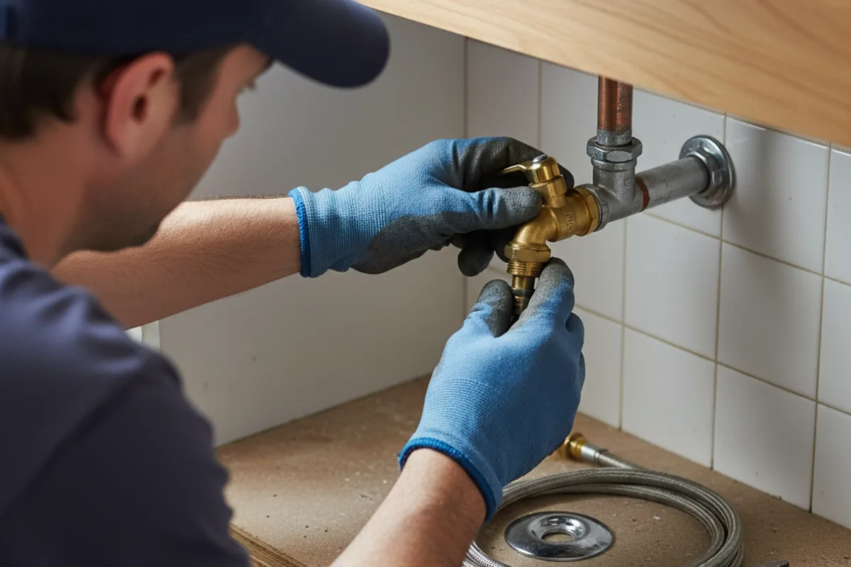 Shutoff valve and fitting work during Burst Pipe Repair in Antimony